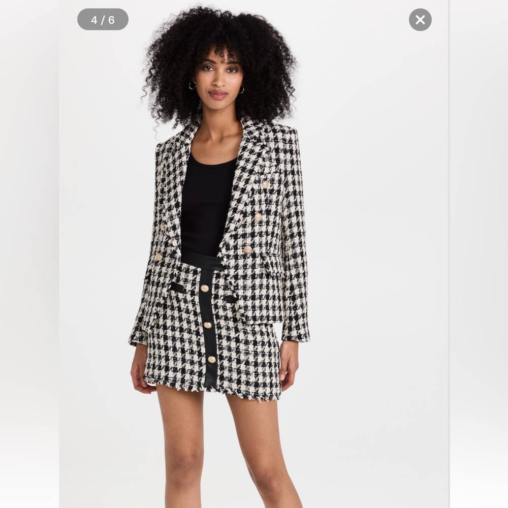 Generation Love Houndstooth Button Front Blazer small vguc